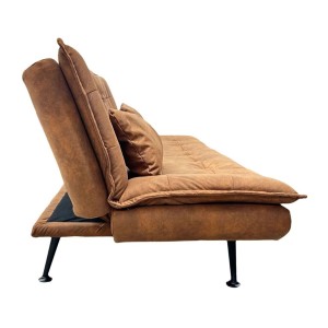 Canapé convertible SERENO en microfibre brun vu de gauche
