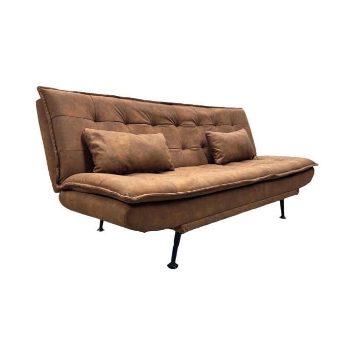 Sofa rechtwinklig umwandelbar SERENO schokoladenbraun – 3-Sitzer Schlafsofa aus Mikrofaser