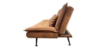 Canapé convertible SERENO en microfibre brun vu de droite