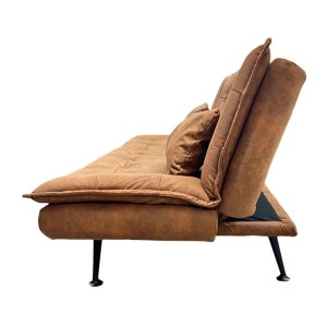 Canapé convertible SERENO en microfibre brun vu de droite