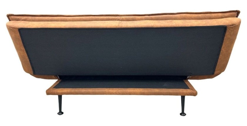 Canapé convertible SERENO en microfibre brun vu de dos