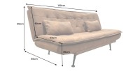 Dimensions du canapé convertible SERENO en microfibre brun