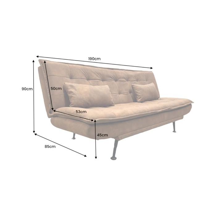 Sofa rechtwinklig umwandelbar SERENO schokoladenbraun – 3-Sitzer Schlafsofa aus Mikrofaser