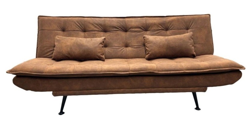 Canapé convertible SERENO en microfibre brun