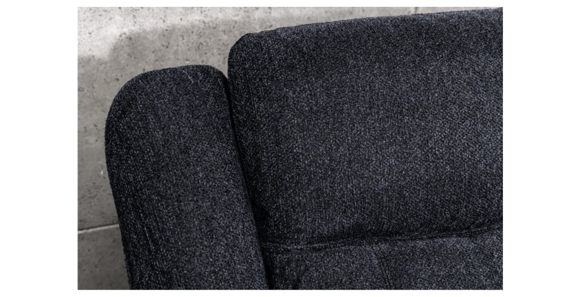 Zoom sur le dossier du canapé d'angle relax DOMUS en gris foncé
