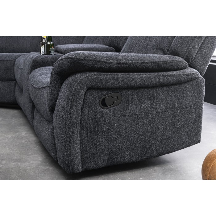 Ecksofa Relax DOMUS dunkelgrau – Ecksofa 5 Plätze mit elektrischer Relaxfunktion