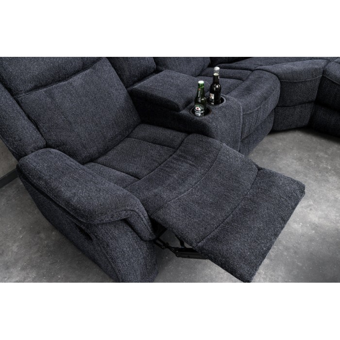 Ecksofa Relax DOMUS dunkelgrau – Ecksofa 5 Plätze mit elektrischer Relaxfunktion