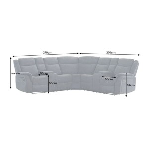 Dimensions du canapé d'angle relax DOMUS en gris foncé