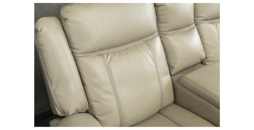 Zoom sur le dossier du canapé d'angle relax DOMUS beige