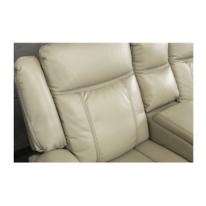 Zoom sur le dossier du canapé d'angle relax DOMUS beige