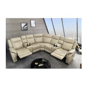 Canapé d'angle relax DOMUS beige en mode relax