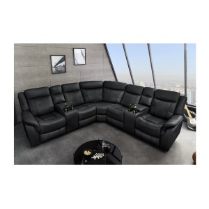 Canapé d'angle relax DOMUS noir  mis en situation