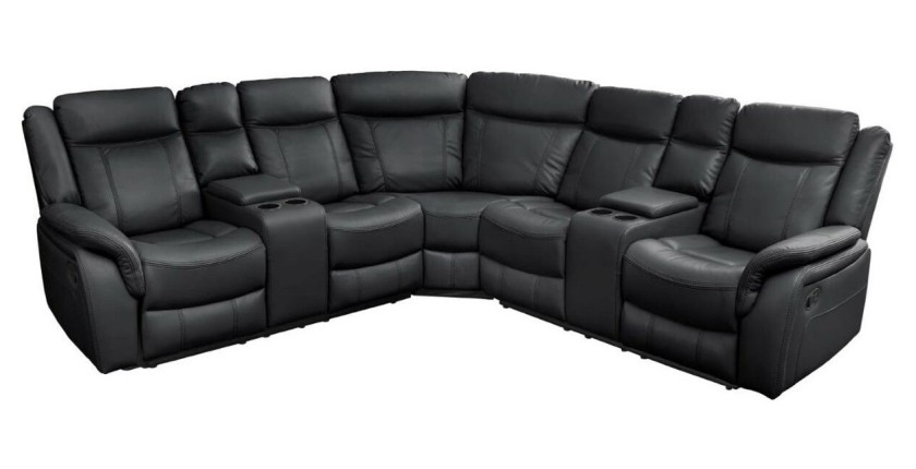 Canapé d'angle relax DOMUS noir