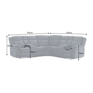 Dimensions du canapé d'angle relax DOMUS noir