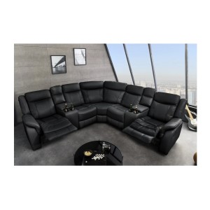 Canapé d'angle relax DOMUS noir  en mode relax