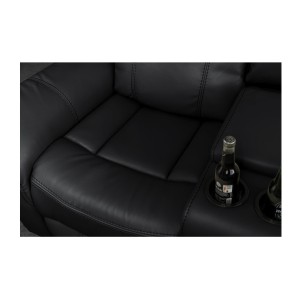 Zoom sur l'assise du canapé d'angle relax DOMUS noir