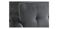 Zoom sur le dossier du canapé convertible en angle et lit ROULY gris