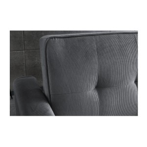 Zoom sur le dossier du canapé convertible en angle et lit ROULY gris