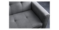 Zoom sur l'assise du canapé convertible en angle et lit ROULY gris