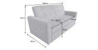 Dimensions du canapé convertible en angle et lit ROULY gris
