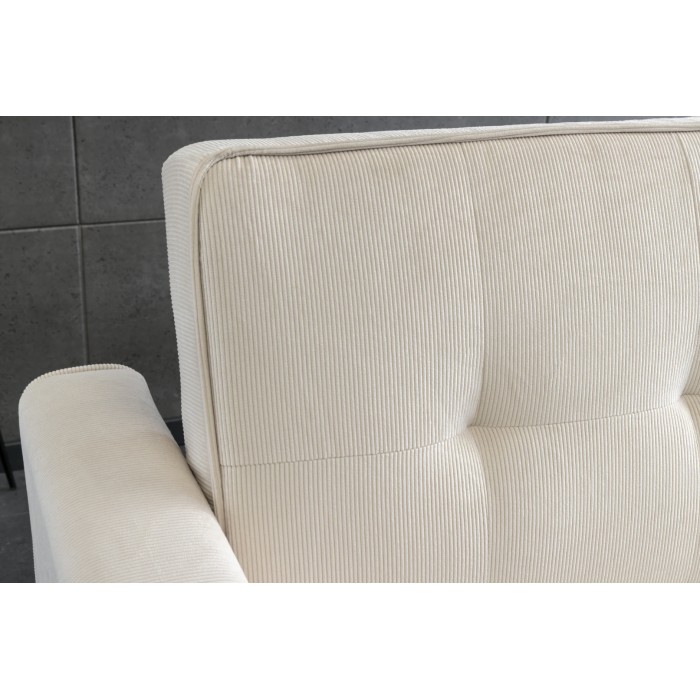 Canapé convertible modulable ROULY blanc 180 cm – Canapé droit, angle ou lit en velours côtelé   Modulaire slaapbank ROULY wit 1