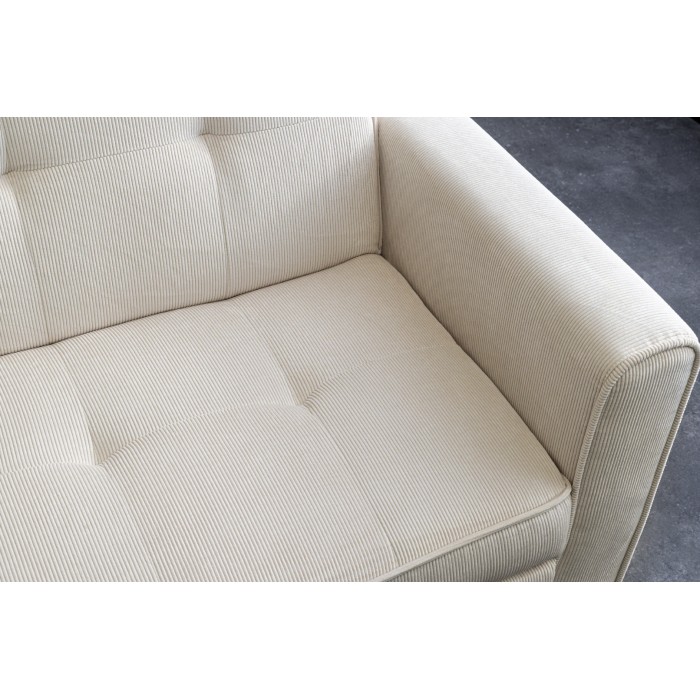 Canapé convertible modulable ROULY blanc 180 cm – Canapé droit, angle ou lit en velours côtelé   Modulaire slaapbank ROULY wit 1