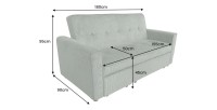 Dimensions du canapé convertible en angle et lit ROULY vert