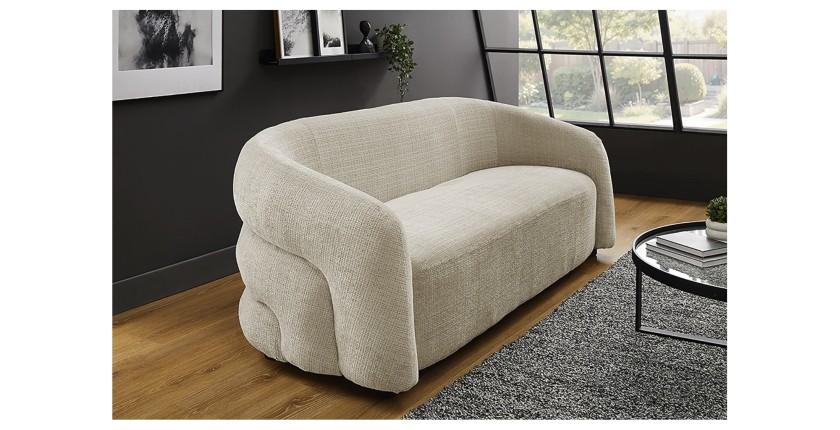 Canapé droit NUAGE blanc mis en situation