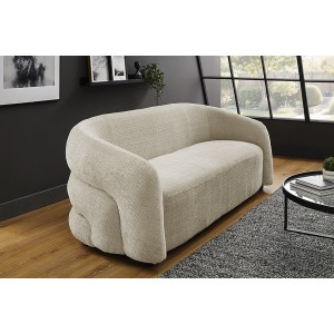 Canapé droit NUAGE blanc mis en situation