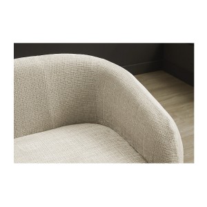 Zoom sur l'angle de l'accoudoir et du dossier du canapé droit NUAGE blanc