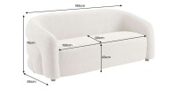 Dimensions du canapé droit NUAGE blanc