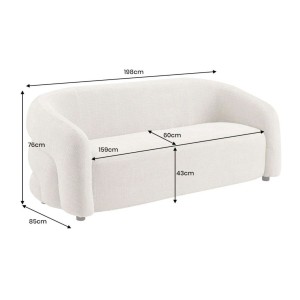 Dimensions du canapé droit NUAGE blanc
