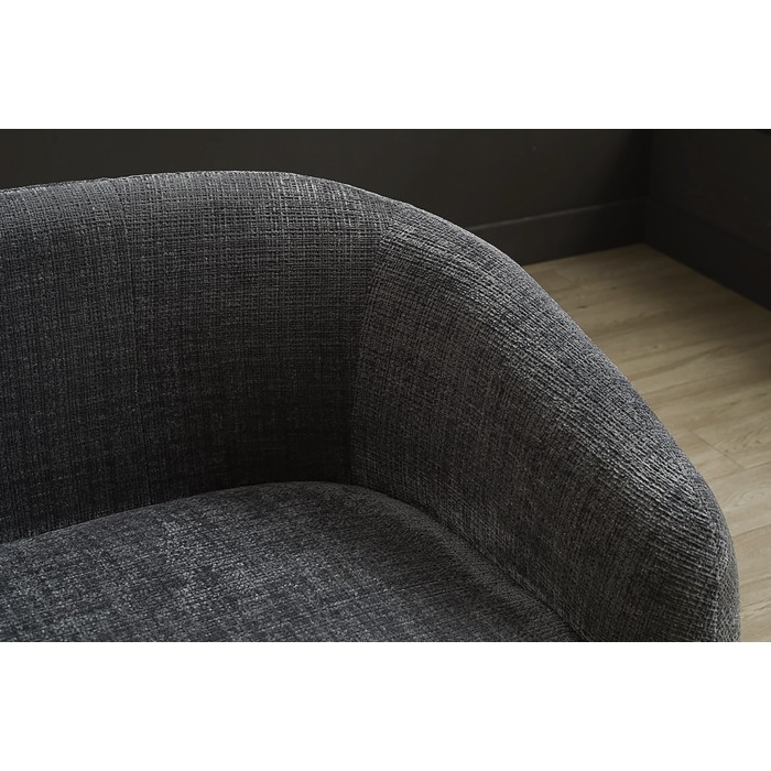 Rechte bank NUAGE donkergrijs - Design bank in chenille stof