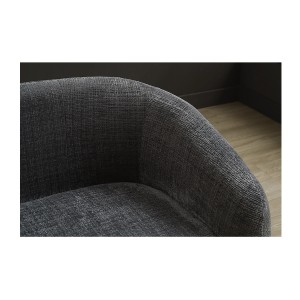 Zoom sur l'angle de l'accoudoir et du dossier du canapé droit NUAGE gris foncé