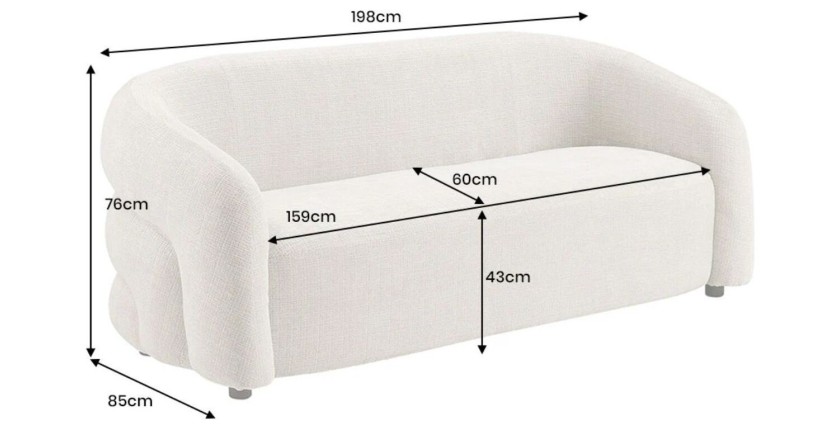 Dimensions du canapé droit NUAGE gris foncé