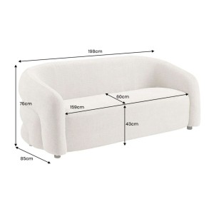 Dimensions du canapé droit NUAGE gris foncé