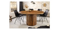 Table de salle à manger YONA ronde 120 cm – Table rustique en bois massif de sheesham