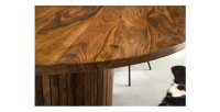 Table de salle à manger YONA ronde 120 cm – Table rustique en bois massif de sheesham