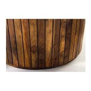 Table de salle à manger YONA ronde 120 cm – Table rustique en bois massif de sheesham