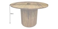 Table de salle à manger YONA ronde 120 cm – Table rustique en bois massif de sheesham