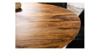 Table de salle à manger YONA ronde 140 cm – Table rustique en bois massif de sheesham