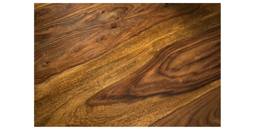 Table de salle à manger YONA ronde 140 cm – Table rustique en bois massif de sheesham