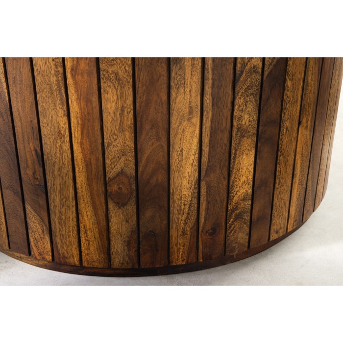 Tavolo da pranzo YONA rotondo 140 cm – Tavolo rustico in legno massello di sheesham