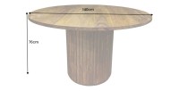Table de salle à manger YONA ronde 140 cm – Table rustique en bois massif de sheesham