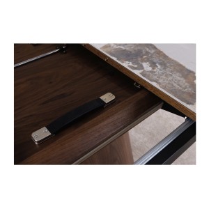 Table LUMEA extensible 160–200 cm – Table contemporaine en céramique et bois de noyer