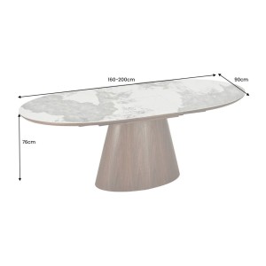 Table LUMEA extensible 160–200 cm – Table contemporaine en céramique et bois de noyer