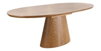 Table extensible LUMEA en bois de chêne et plateau en céramique aspect travertin