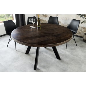 Table ronde LODEN 120cm en bois de manguier mise en situation