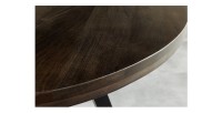 Table de salle à manger LODEN ronde 120 cm – Table industrielle en bois massif de manguier et métal