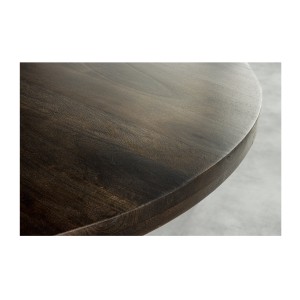 Table de salle à manger LODEN ronde 120 cm – Table industrielle en bois massif de manguier et métal